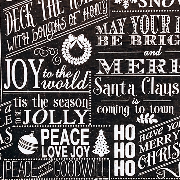 Hand Crafted Christmas Quotes Black & White Retro Mini Wood Sign/Tiered Tray - Picture 4 of 4